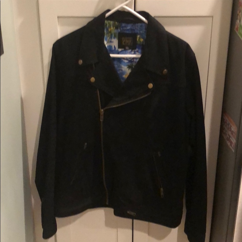 Obey Suede Leather Jacket - Size Large